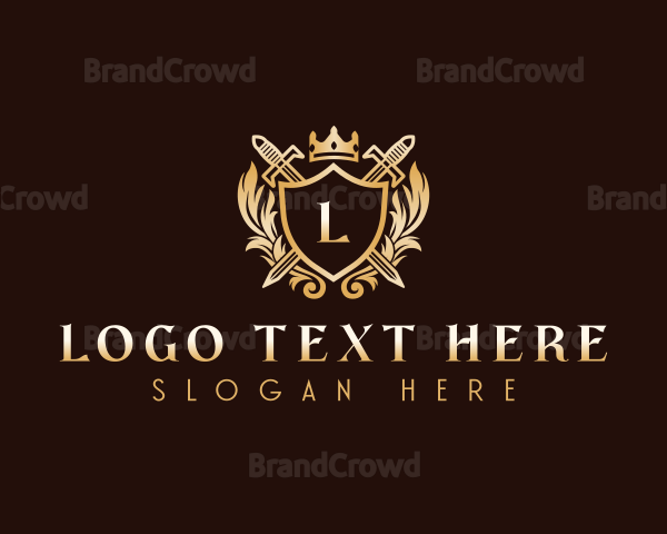Luxury Sword Shield Crest Logo