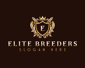 Luxury Sword Shield Crest logo design