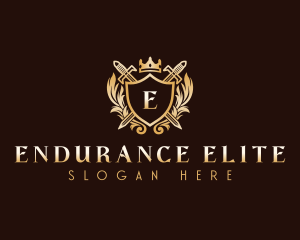 Luxury Sword Shield Crest logo design