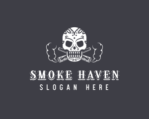 Calavera Smoker Skull logo design