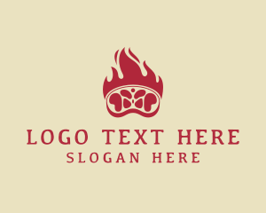 Kebab - Flaming Meat Barbecue logo design