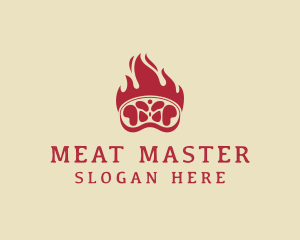 Flaming Meat Barbecue logo design