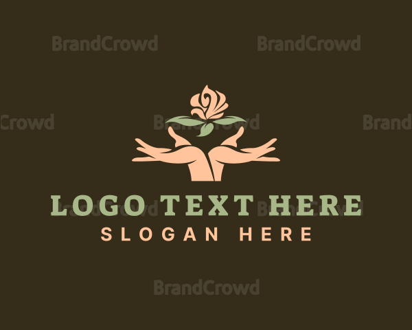 Flower Shop Hands Logo