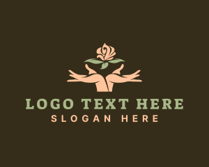 Rose - Flower Shop Hands logo design