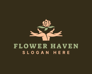 Flower Shop Hands logo design