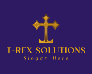 Royal Cross Letter T logo design