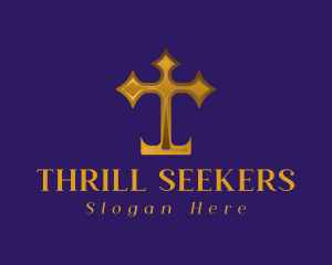 Royal Cross Letter T logo design