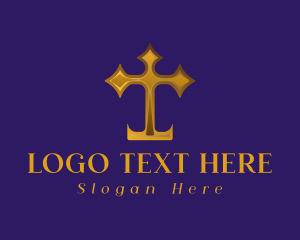 Letter T - Gothic Royal Cross logo design