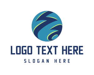 Telecommunication - Modern Zigzag Globe logo design