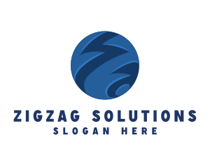 Zigzag - Modern Zigzag Globe logo design