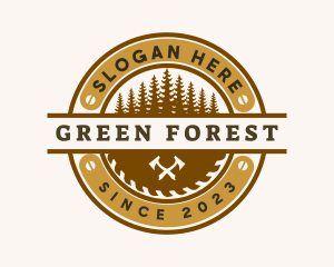 Forest Wood Lumberjack logo design