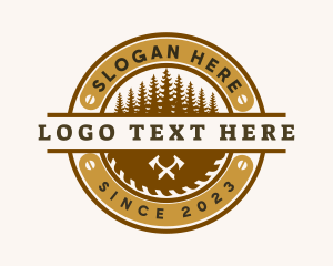 Emblem - Forest Wood Lumberjack logo design