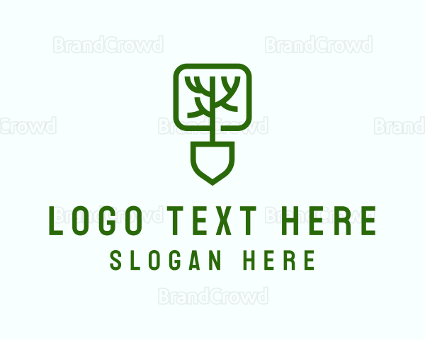 Shovel Tree Plant Logo