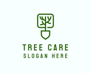 Shovel Tree Plant  logo design