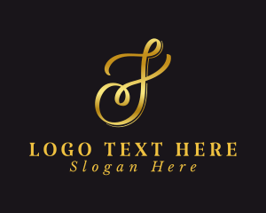 Gold - Elegant Cursive Letter J logo design