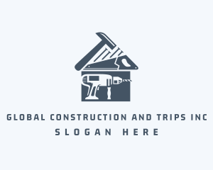 Drill - House Construction Tools logo design