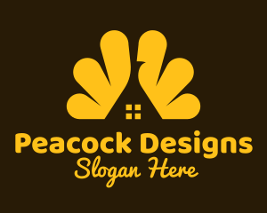 Golden Peacock House logo design