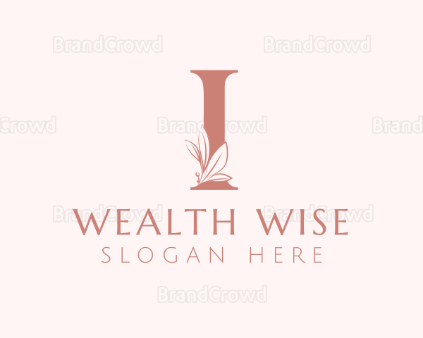 Elegant Leaves Letter I Logo