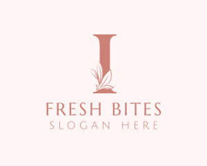 Beauty Wellness - Elegant Leaves Letter I logo design