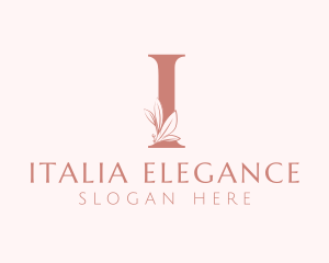 Elegant Leaves Letter I logo design