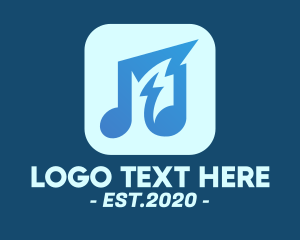 Audio - Loud Musical Note App logo design