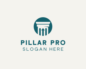 Law Firm Arrow Pillar logo design