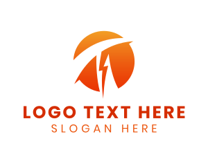 Charge - Electric Energy Letter T logo design