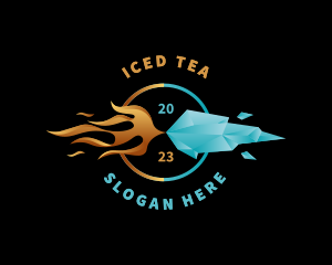 Fire Ice Hot Cold logo design