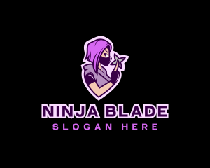 Female Ninja Shuriken Cosplay logo design