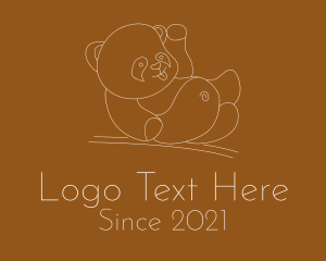 Drawing - Minimalist Baby Panda logo design