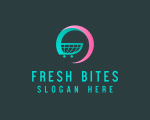 Pushcart - Supermarket Grocery Cart logo design