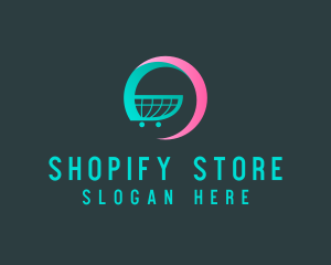 Supermarket Grocery Cart logo design