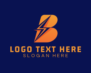 Charge - Electric Bolt Letter B logo design