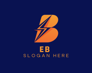 Electric Bolt Letter B Logo