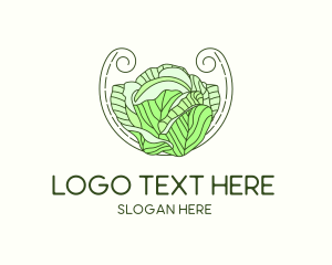 Supermarket - Cabbage Lettuce Salad logo design