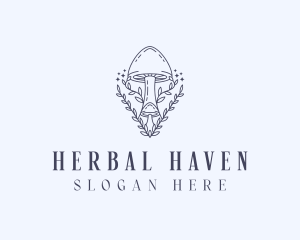 Herbal - Garden Herbal Mushroom logo design