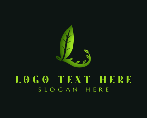 Farm - Wellness Leaf Letter L logo design