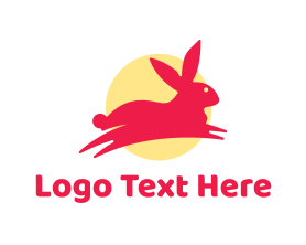 Vet - Pink Bunny Rabbit logo design