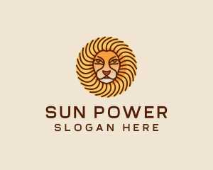 Wild Lion Sun logo design