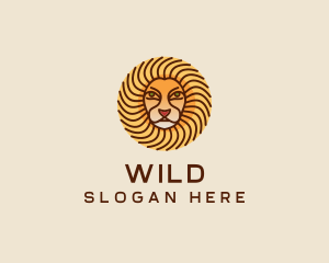 Wild Lion Sun logo design