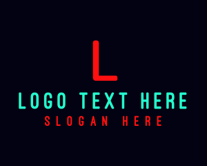 Initial - Retro Neon Sign logo design