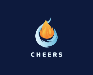 Torch - 3D Heating Cooling logo design