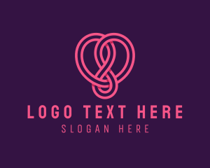 Couple - Loop Weave Heart logo design