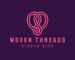 Loop Weave Heart logo design