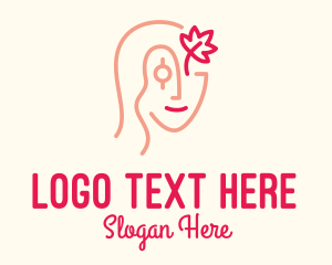 Personality - Red Leaf Woman logo design
