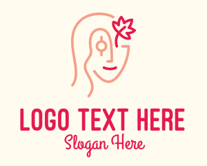 Vlog - Red Leaf Woman logo design