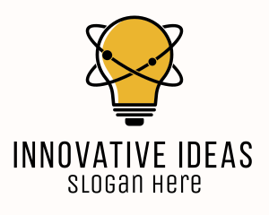 Lightbulb Orbit Brainstorming logo design