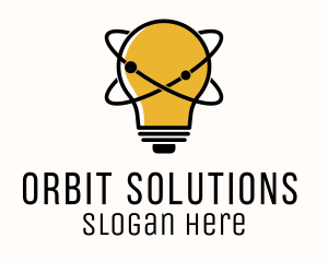 Lightbulb Orbit Brainstorming logo design