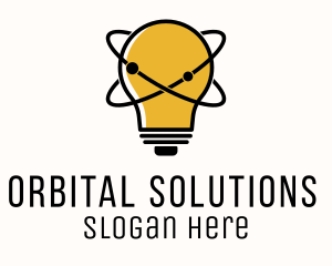 Lightbulb Orbit Brainstorming logo design