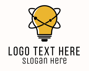 Idea - Lightbulb Orbit Brainstorming logo design